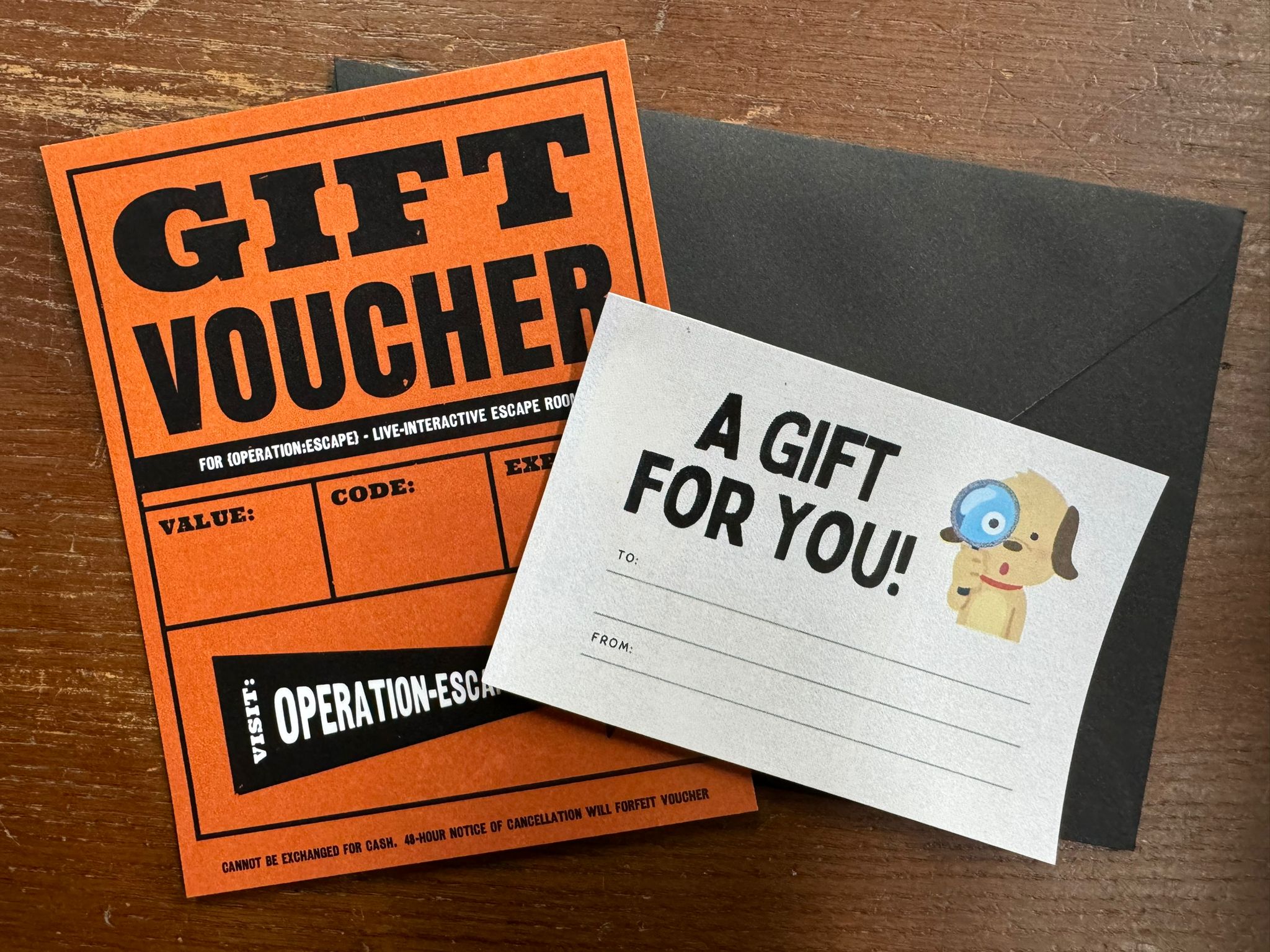 Operation Escape Gift Vouchers'